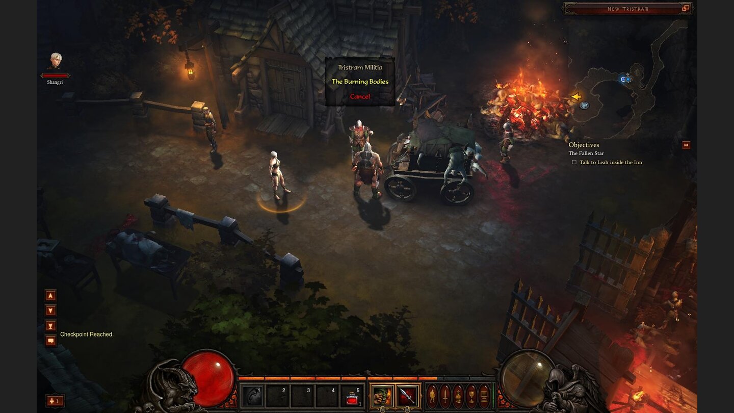 Diablo 3 Beta-PlaythroughIn der Stadt verbrennen die Bürger ihre Toten, damit sie nicht als Zombies zurück kehren.