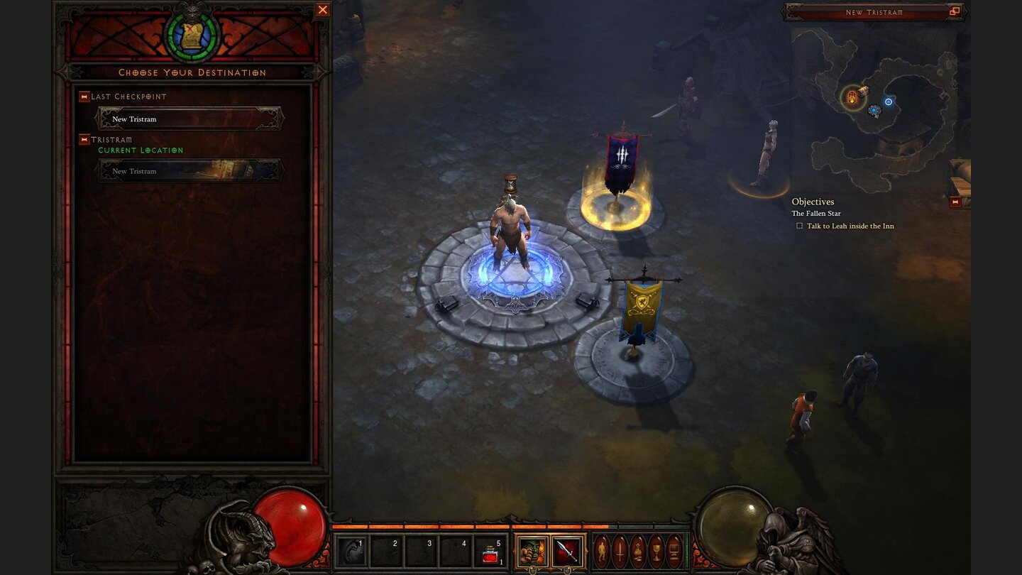 Diablo 3 Beta-PlaythroughDie bekannten Wegpunkte aus Diablo 2 sind auch wieder mit dabei. Neue Orte müssen allerdings erst einmal gefunden werden, bevor sie in der List auftauchen.