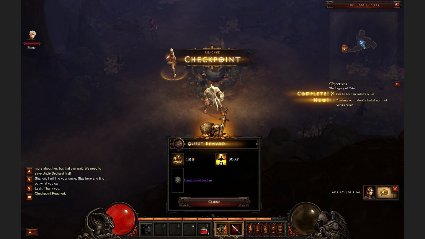 Diablo 3 Beta-PlaythroughWieder eine Quest erledigt. Als Belohnung erhalten wir den »Cauldron of Jordan«.