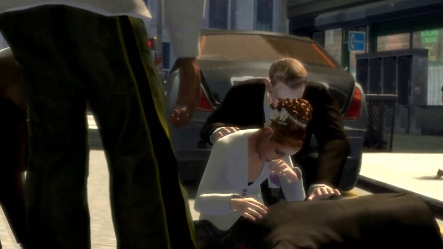2008 - GTA 4Nikos Cousin Roman heiratet Malory und wird beim Verlassen der Kirche kaltblütig niedergeschossen.