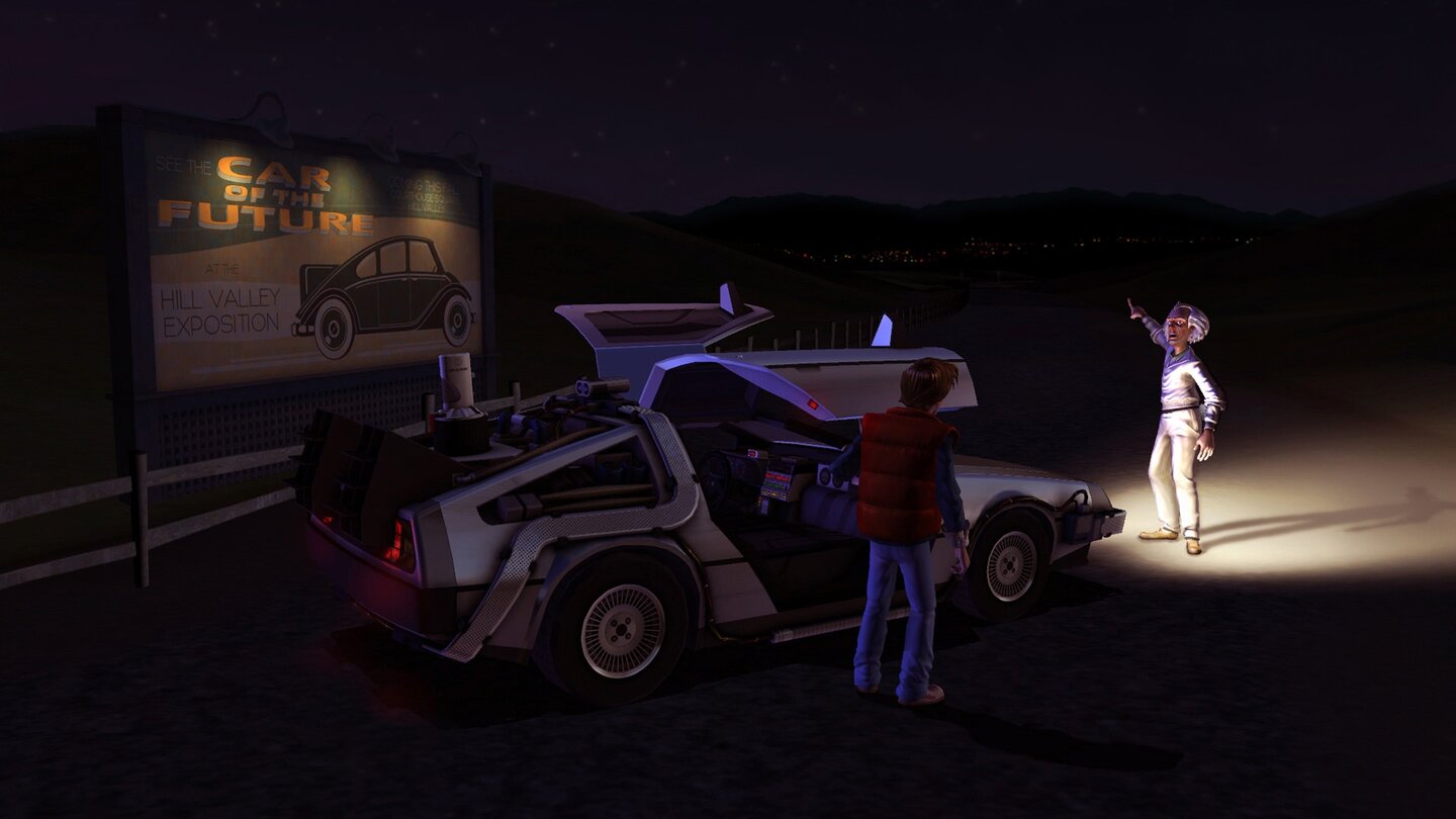 Back to the FutureDoc und Marty vor dem DeLorean