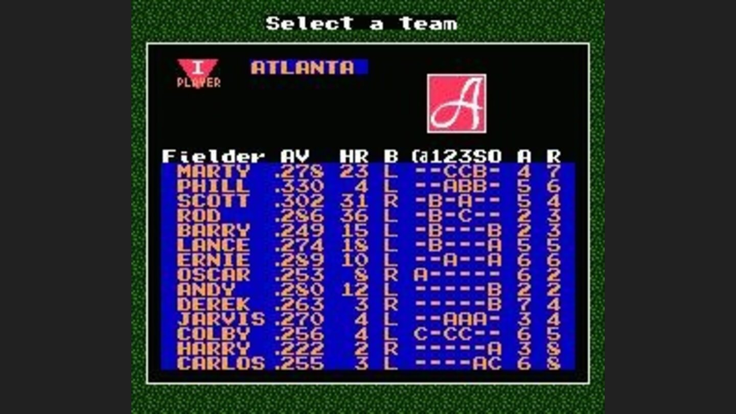 Roster screen