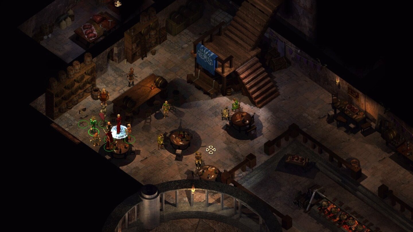 Baldurs Gate SagaDie Kupferkrone ist ein gemütliches Gasthaus im Slum-Viertel von Atkatla. Hier finden wir unter anderem einige Begleiter und treffen Minsc wieder.