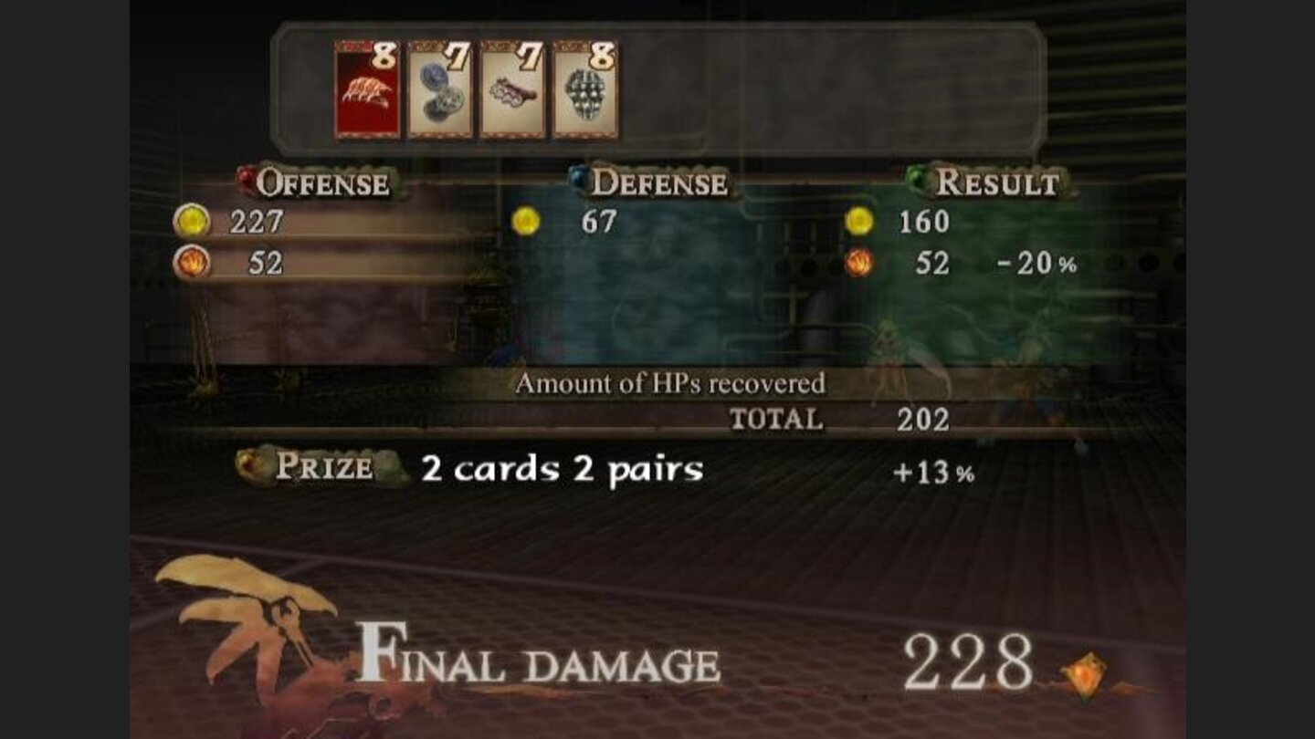 In battle, there is a summary of the results at the end of each turn