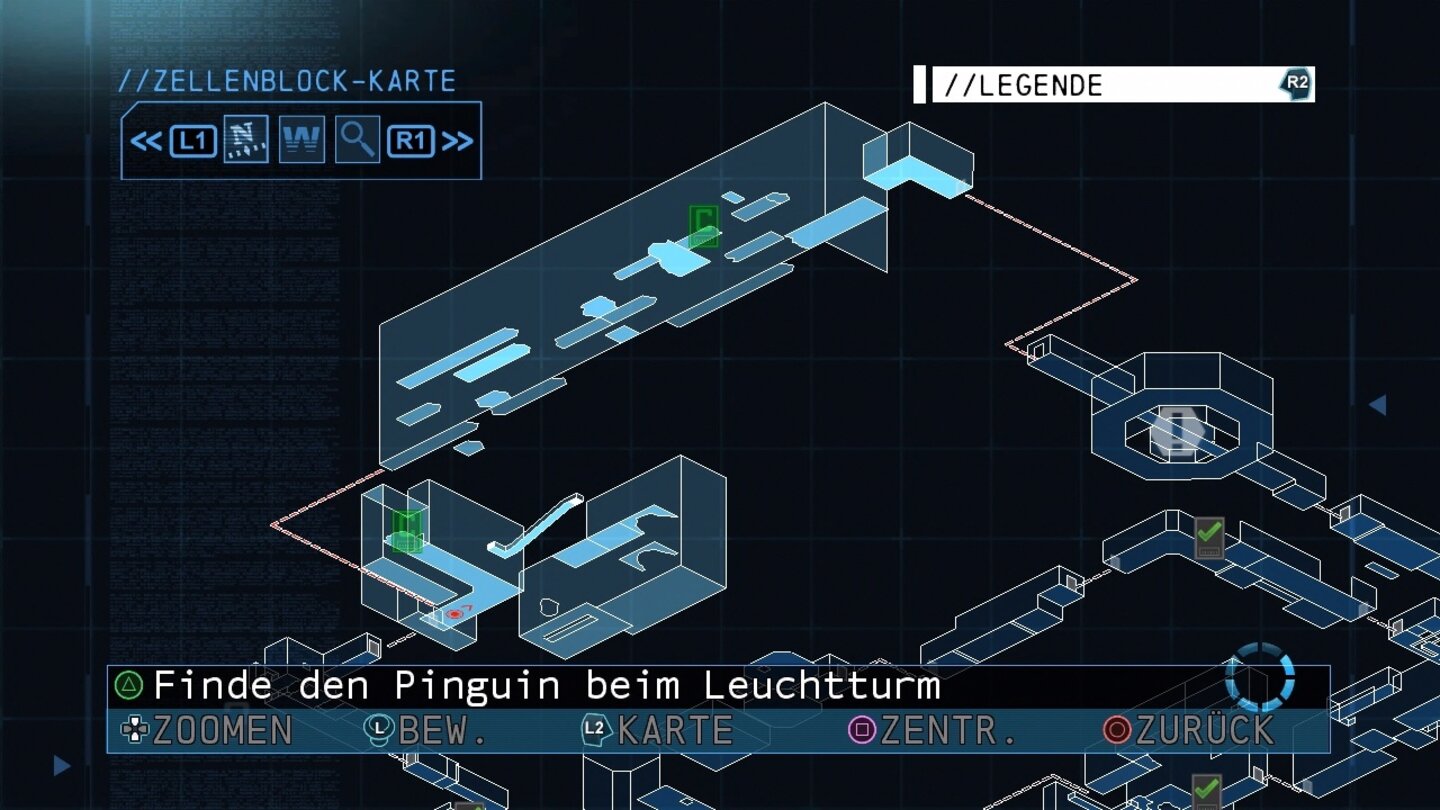 Batman: Arkham Origins BlackgateDie unübersichtliche 3D-Karte erfordert unnötig viel Einarbeitungszeit. Das hätte man sich auch von Castlevania abgucken können.