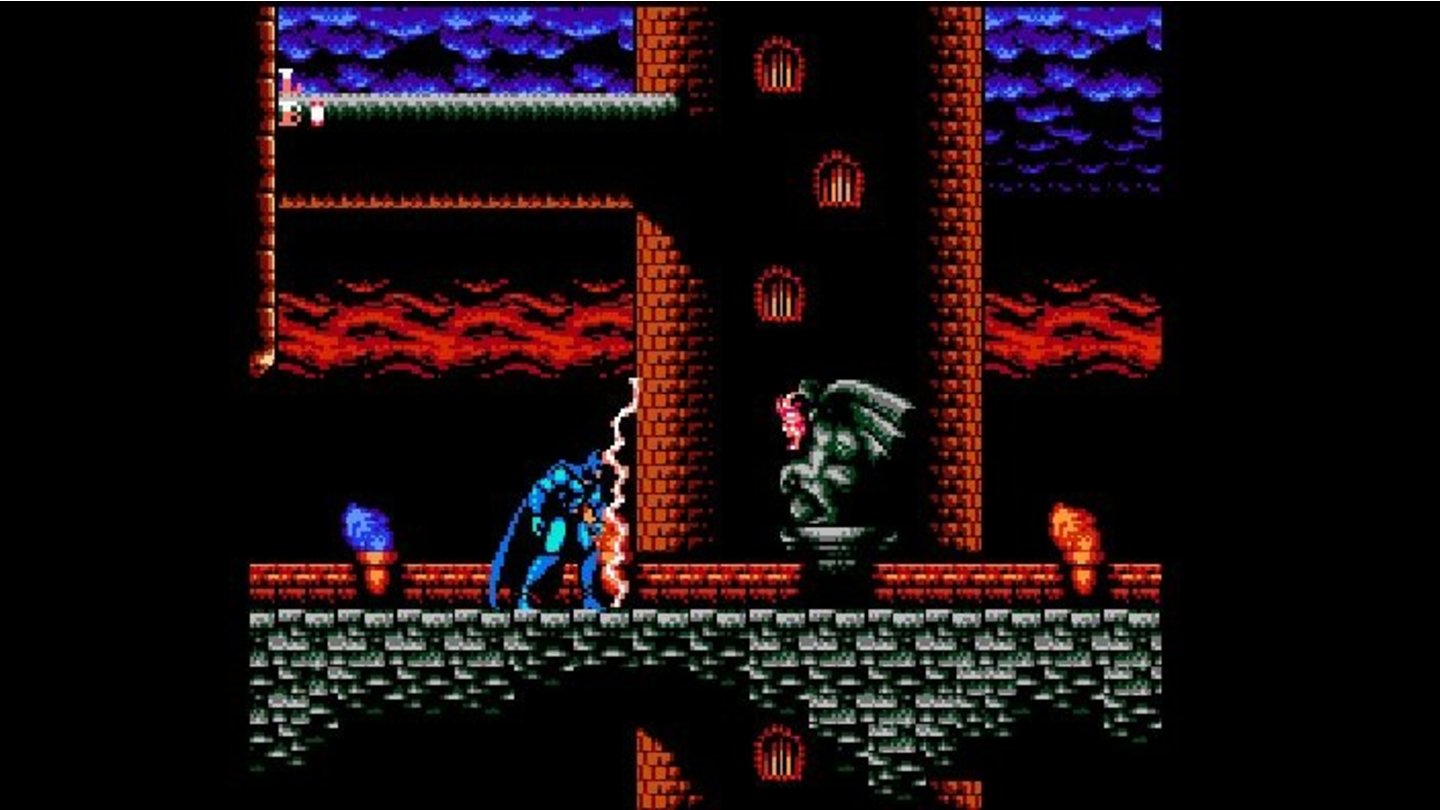 Batman: Return of the Joker (1991, NES)Die Rückkehr des Jokers erscheint zu einem Zeitpunkt, an dem Nintendos NES eigentlich schon zugunsten des SNES ausgedient hat. Trotzdem setzt Publisher Sunsoft noch ein letztes Mal auf die alte Hardware; dass die Entwickler über jahrelange Erfahrung auf der Konsole verfügen, merkt man vor allem an der Grafik. The Return of the Joker sieht für ein NES-Spiel großartig aus. Spielerisch fühlt es sich wie ein Mix aus Megaman und Contra an, neu sind die ballerlastigen Jetpack-Passagen, die sich wie ein Shoot em up spielen. Die grafisch überlegene Sega-Genesis-Version trägt übrigens einen anderen Namen: Revenge of the Joker.