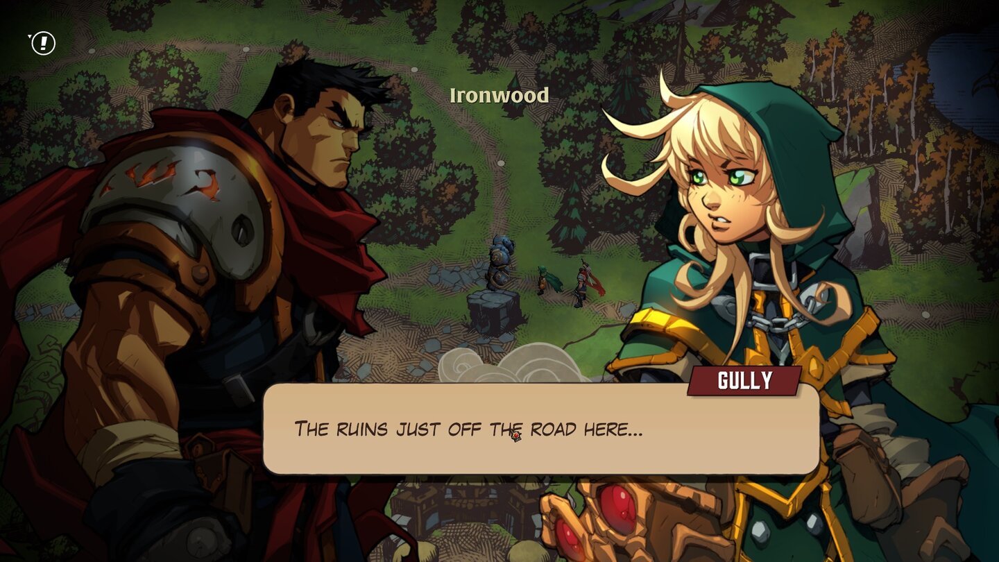 Battle Chasers: NightwarSolche Dialoge spinnen die Geschichte weiter, in unserer Demo gab es allerdings von der Haupthandlung noch wenig zu sehen.