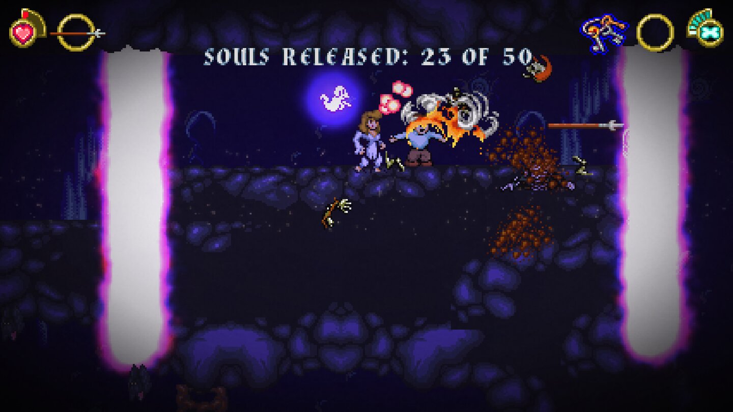 Battle Princess MadelynDie Nebenquests beschränken sich auf Sammel- und Rettungsaufgaben, die den Spielfluss eher stören als ihn aufzulockern.