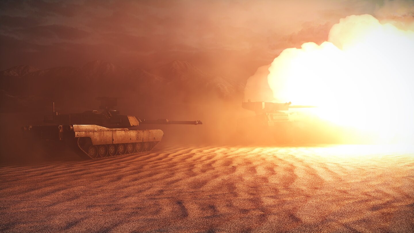 Battlefield 3 - Armored Kill-DLCDie Karte »Bandar-Desert« liefert Panzerschlachten zwischen flachen Sanddünen und Palmen.