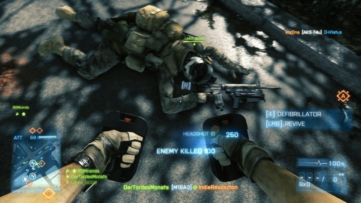 Battlefield 3Der Sturmsoldat kann jetzt auch heilen und wiederbeleben. Im Rush-Modus ist der Mann unverzichtbar.