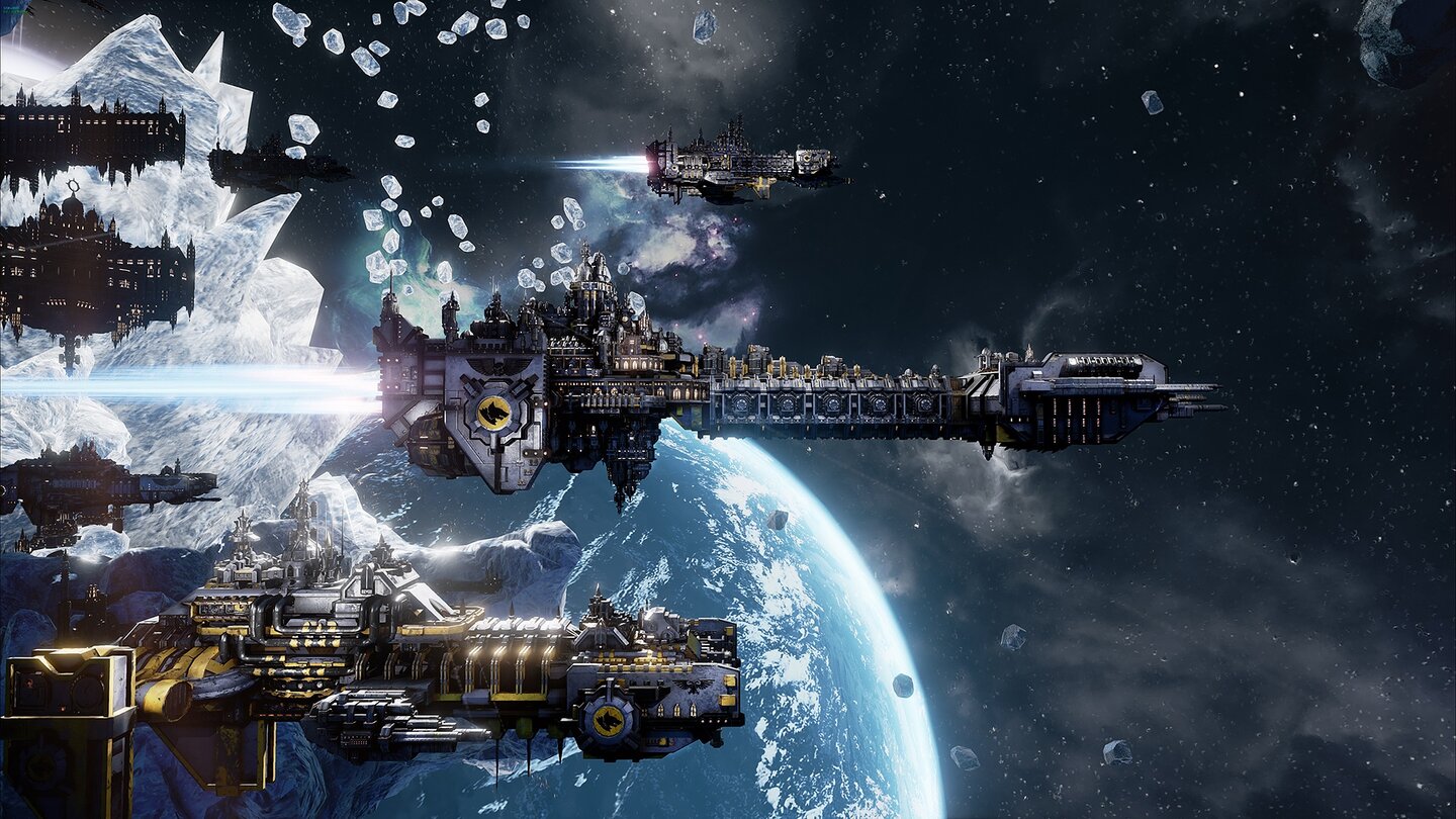 Battlefleet Gothic: Armada - Space MarinesDie Space Wolves sind wilde Krieger von der barbarischen und unwirtlichen Eiswelt Fenris.