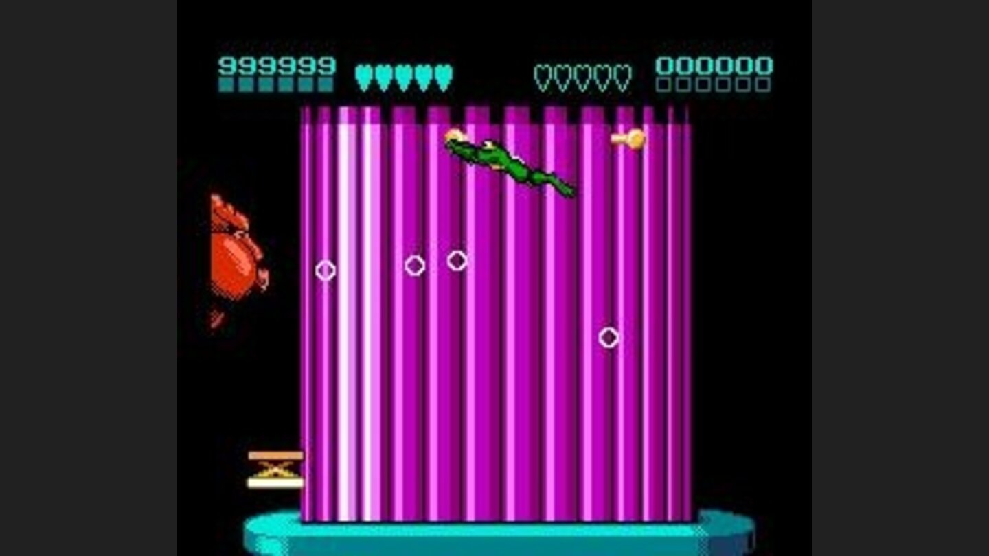 The Revolution (level 12) is where you journey to the top of a tall cylindrical tower; hang on tight or this windbag will blow you off the edge
