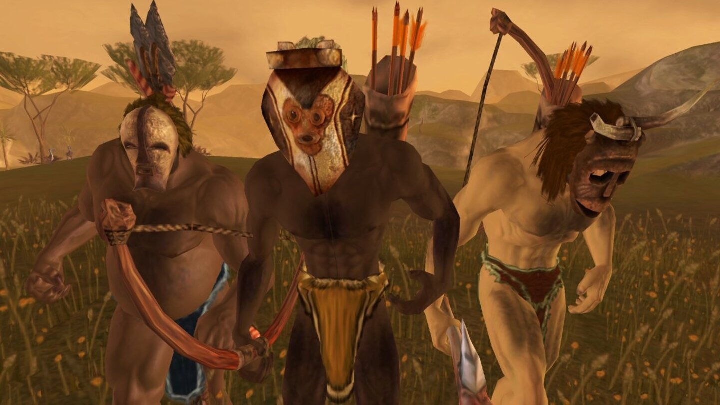 B.C.Dieses Jägerteam hat sich in stilechte Masken gekleidet.