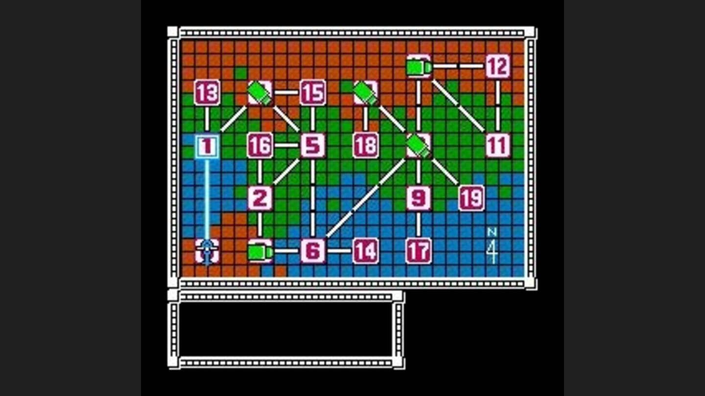 The map screen between areas