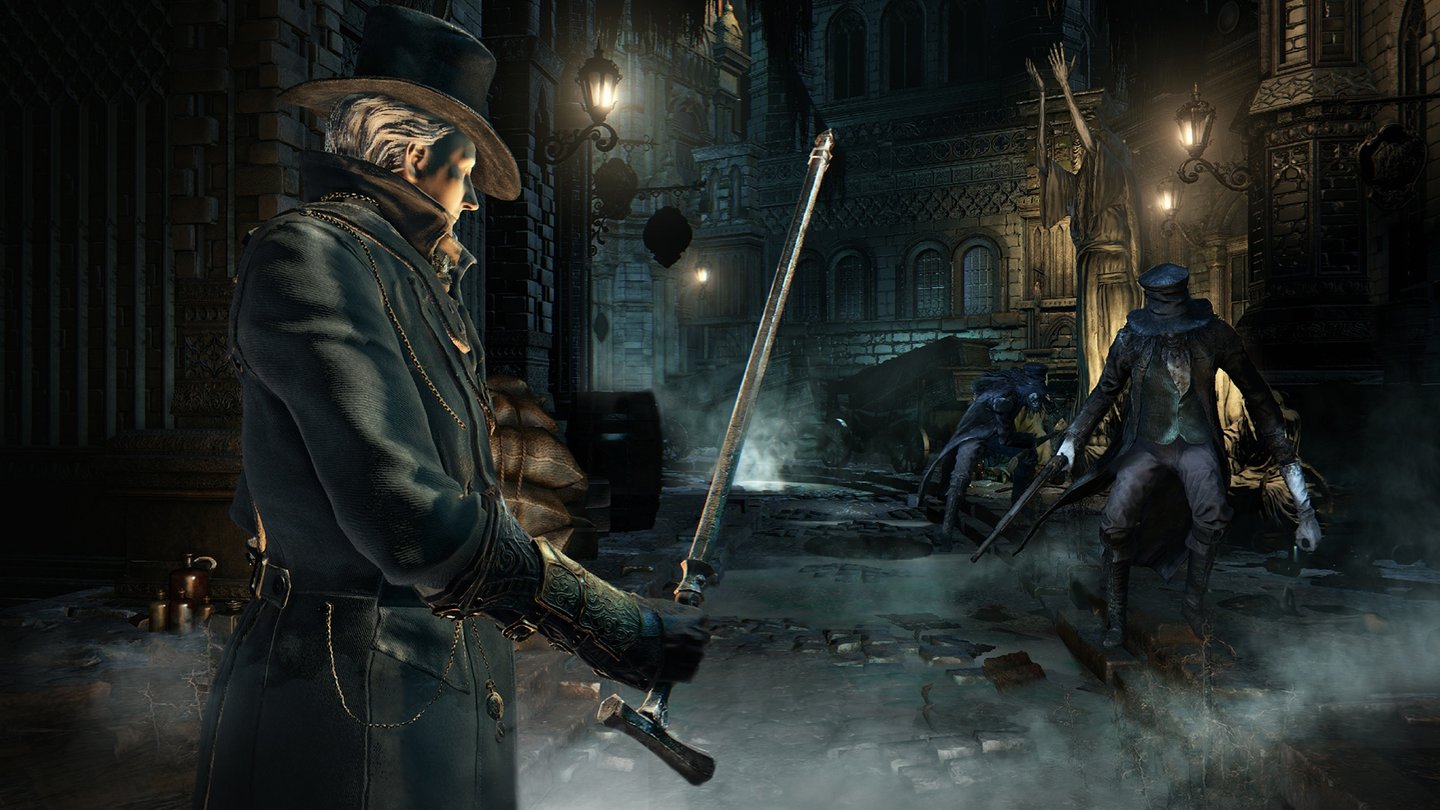 Bloodborne
Während die Spielmechaniken denen der Souls-Spiele stark ähneln, ist der Look von Bloodborne doch sehr eigenwillig. Obendrein merkt man dem Spiel die Next-Gen-Plattform an.