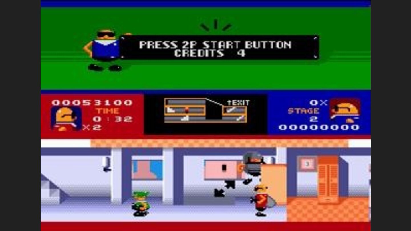 A guard gets squashed by an open doorway