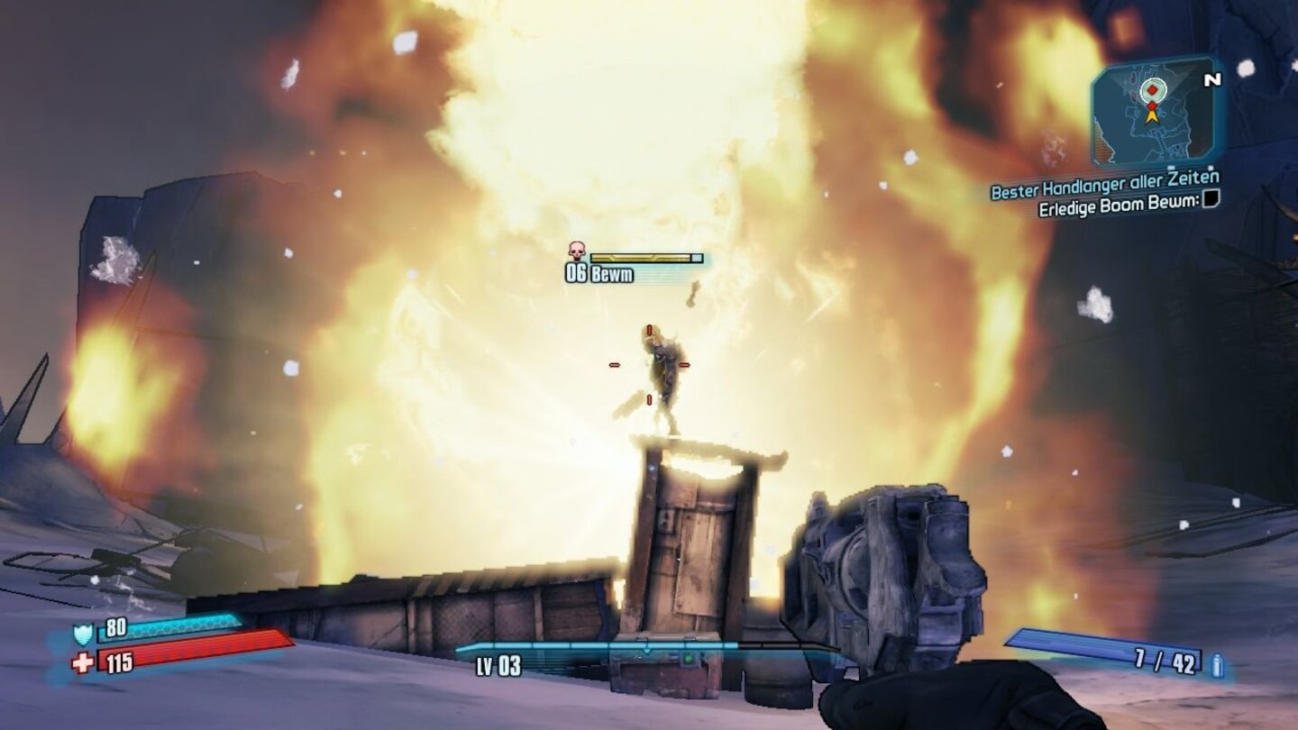 Borderlands 2Die Explosionseffekte von Borderlands 2 können sich sehen lassen.[PS3]