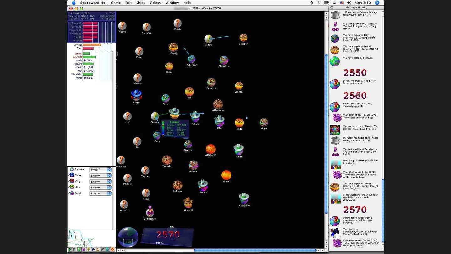 BrowserspieleSpaceward Ho! Ist ein spaßiges Weltraum-Strategiespiel. 1990 begann die Serie, 1996 war mit Teil 4 Schluss.
