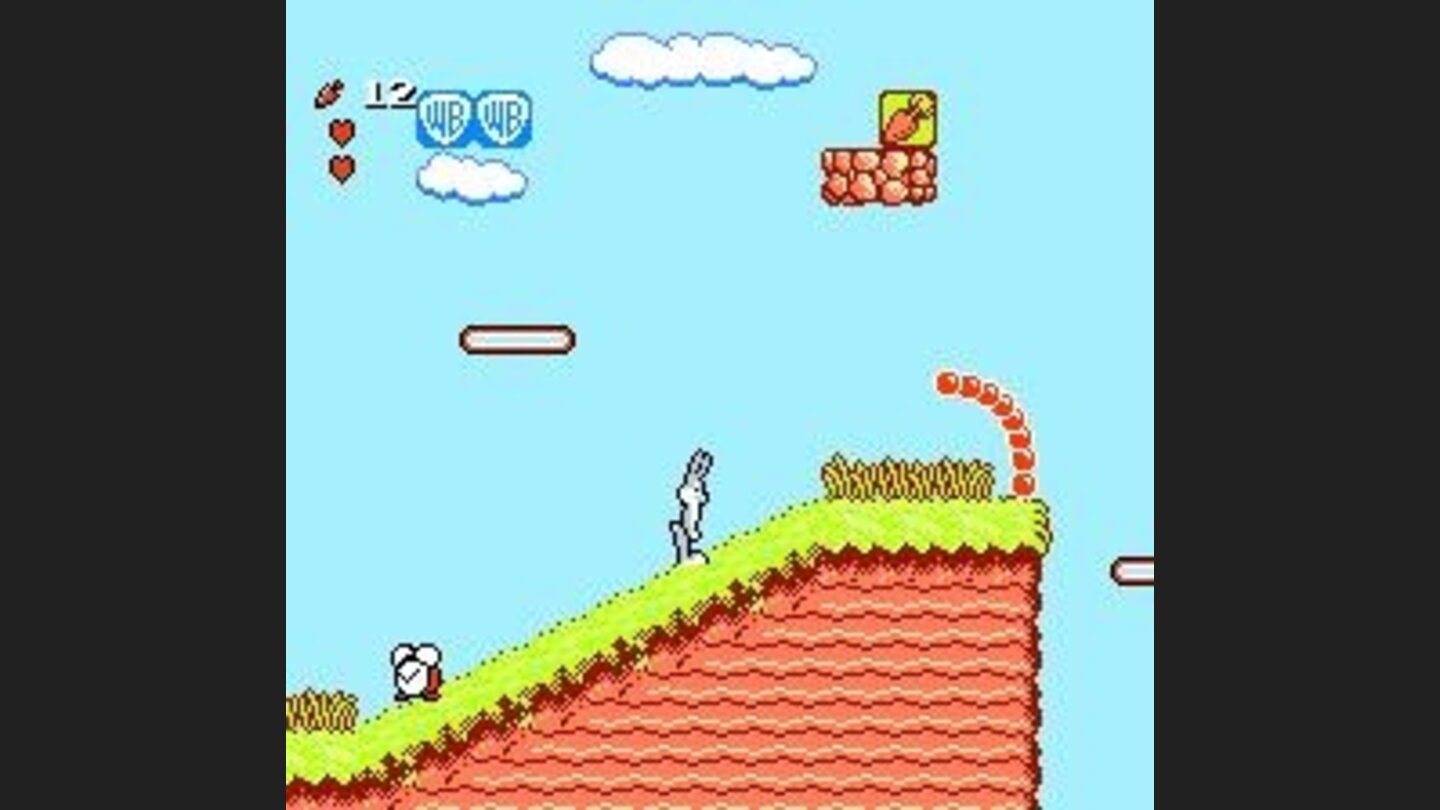 When a carrot is collected, it becomes a Warner Bros logo