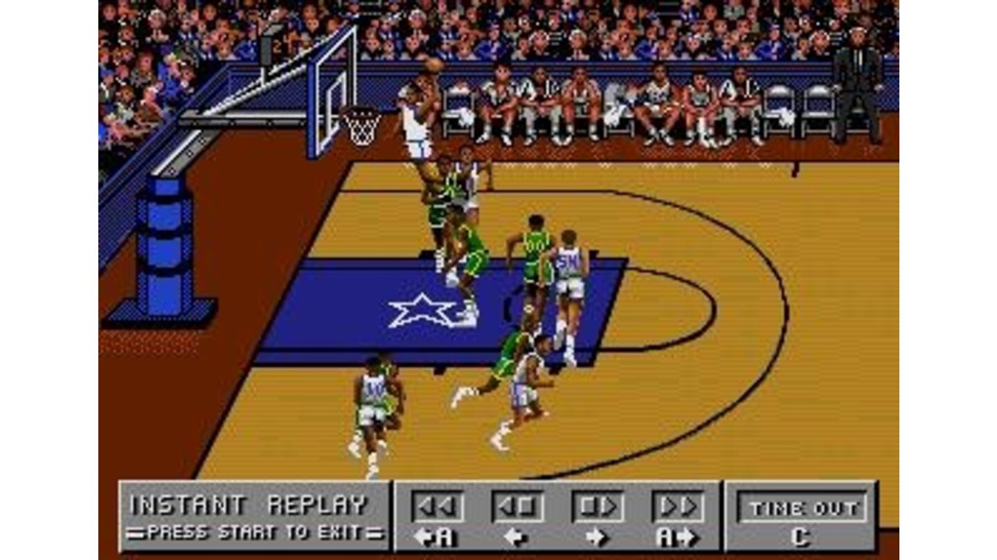 The new replay mode; Chuck Person high above the rim