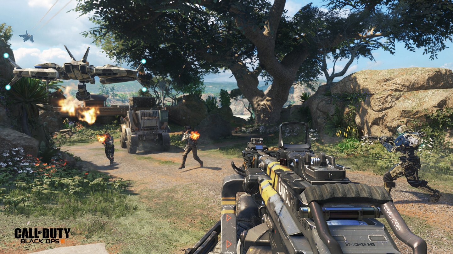 Call of Duty: Black Ops 3Hightech-Spielzeug wie diese Drohne unterstützt uns im Kampf.
