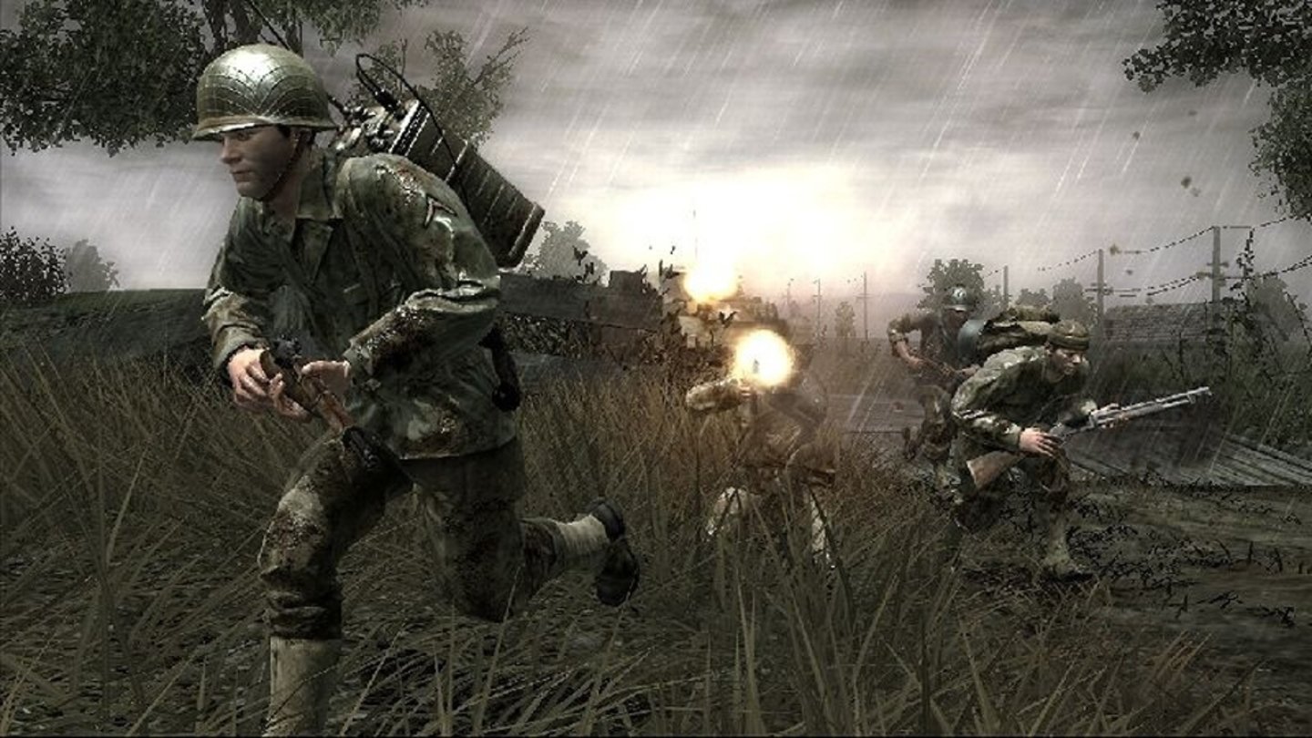 Call of Duty 3Inzwischen war es Routine: Fast genau ein Jahr nach dem Vorgänger erscheint ein neues Call of Duty. So auch im Herbst Jahr 2006 als Call of Duty 3 in die Läden kam. PC-Besitzer mussten diesen Serienteil allerdings aussetzten, denn Call of Duty 3 gibt es nur für die Xbox 360, Playstation 3 und in grafisch abgespeckter Form für die Wii, Playstation 2 und Xbox.Auch diesmal geht es wieder in den Zweiten Weltkrieg, diesmal allerdings nur nach Frankreich und nur in der Rolle von alliierten Soldaten. Unter dieser Einschränkung leidet die Abwechslung doch die Story wirkt etwas dichter als noch in den früheren Spielen. Die Handlungen der einzelnen Soldaten sind direkt mit den Schicksalen der anderen Spielfiguren verknüpft, gelegentlich kommt es sogar zu Treffen der spielbaren Protagonisten. Und auch wenn die Einsatzgebiete weniger Abwechslung bieten, so lässt das Missionsdesign dem Spieler gelegentlich die Wahl in welcher Reihenfolge er seine Aufgaben abarbeiten will.Von Call of Duty 3 erschien auch eine abgespeckte Fassung für die Playstation Portable mit dem Titel Roads to Victory. Es war bereits das dritte Call of Duty-Spiel für tragbare Spielplattformen. Das erste war eine Umsetzung des ersten Serienteils für den N-Gage von Nokia und das zweite war eine Variante für Pocket PCs.
