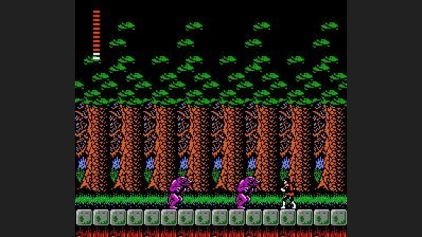 A forest with dangerous creatures walking around