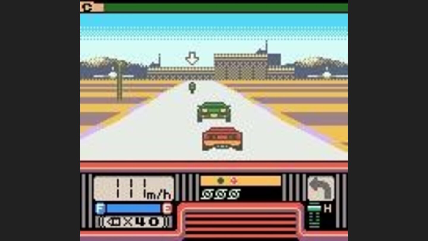 About to crash into a green car