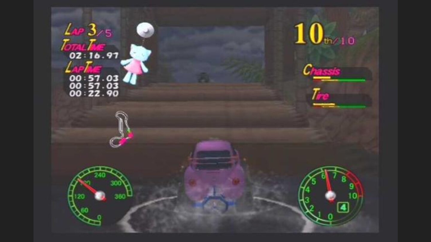 Through a jungle environment. The variety of courses in the game is staggering.