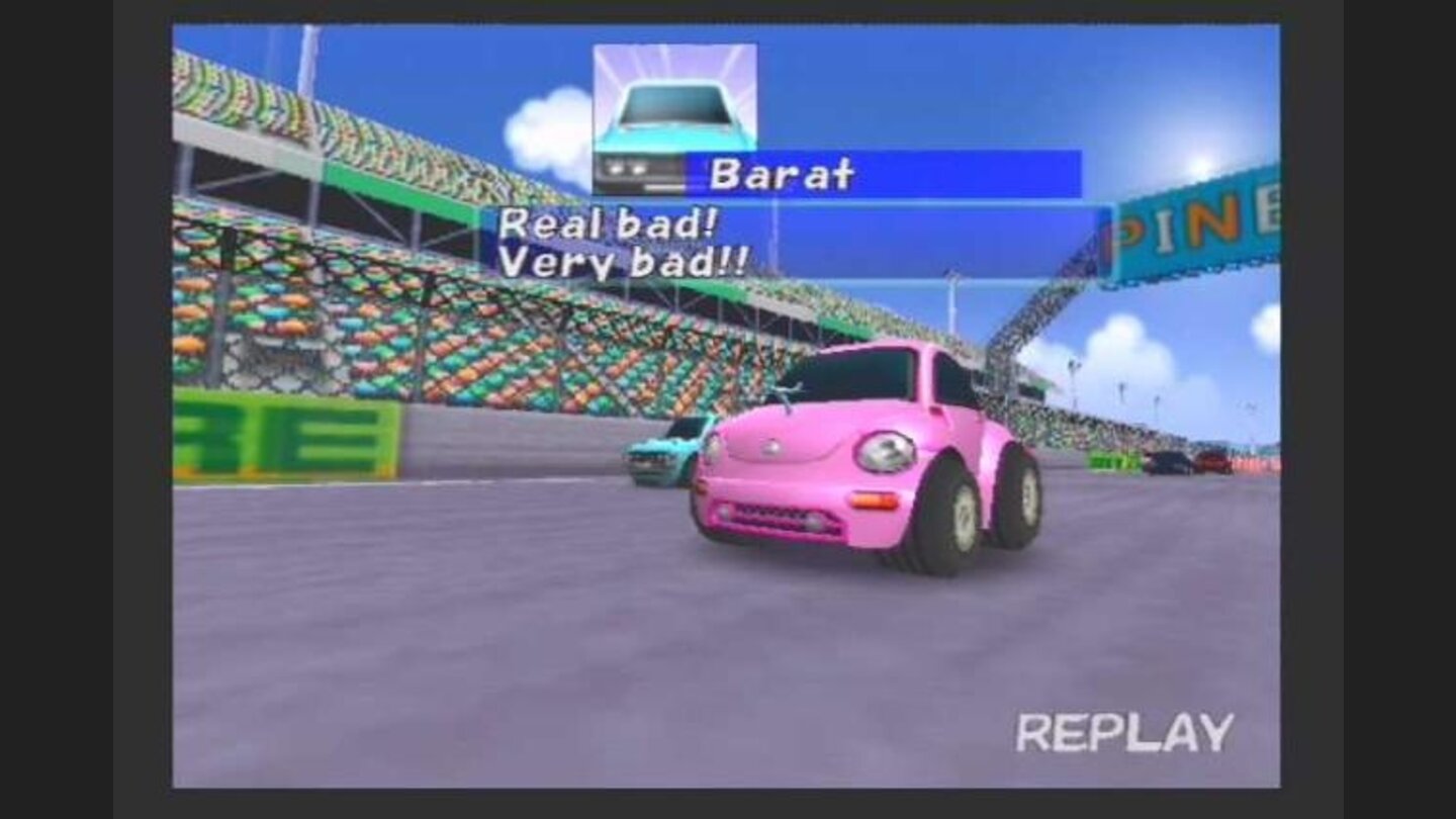 Shot from the replay. During the race, some racers will talk to you as you pass them get passed by them.