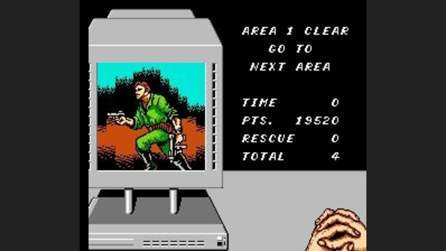 Reporting back to the commander at the end of level 1.