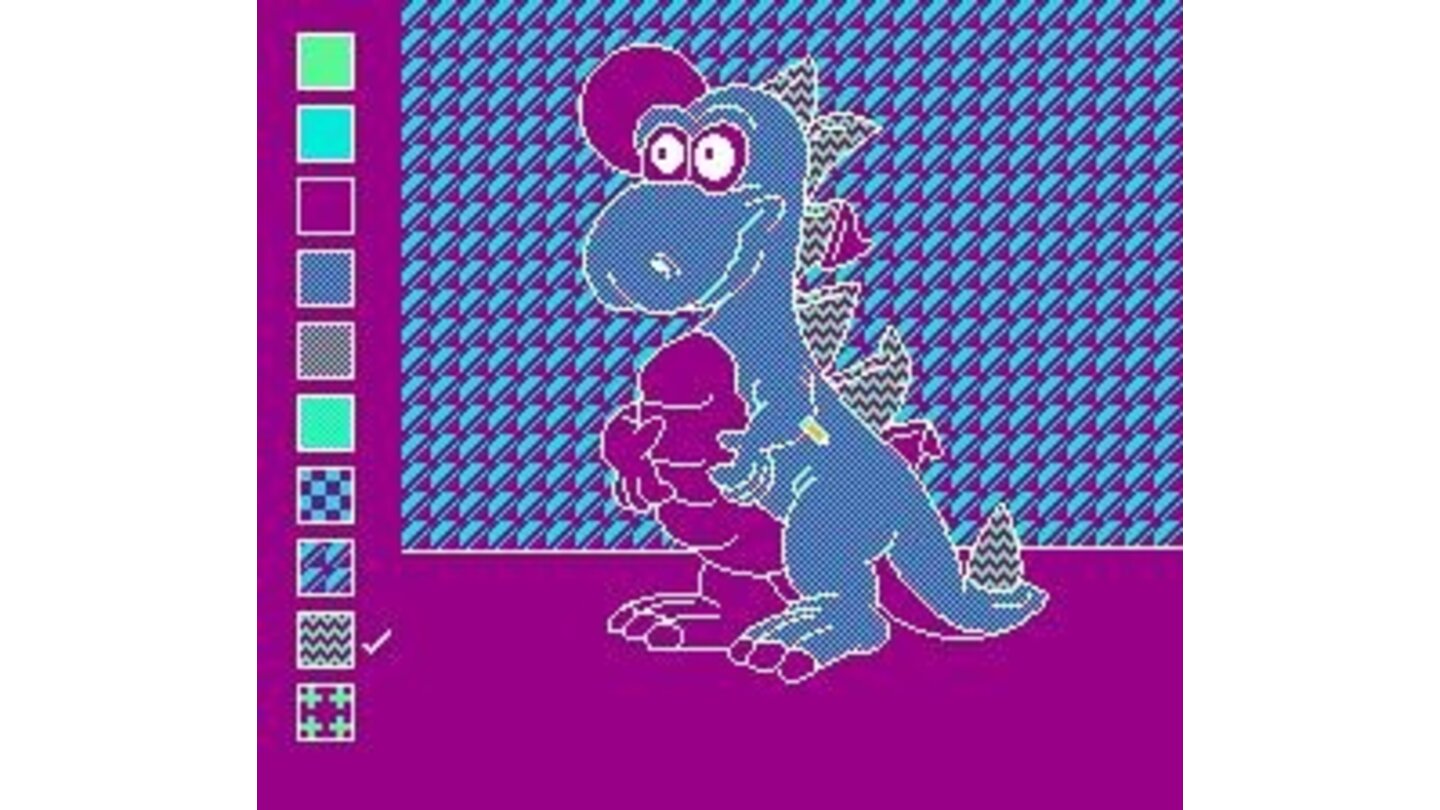 The dinosaur coloring screen