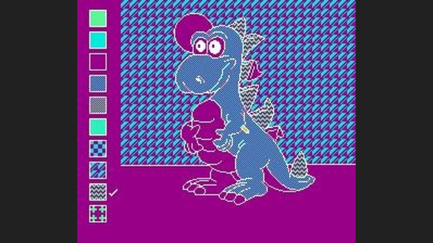 The dinosaur coloring screen