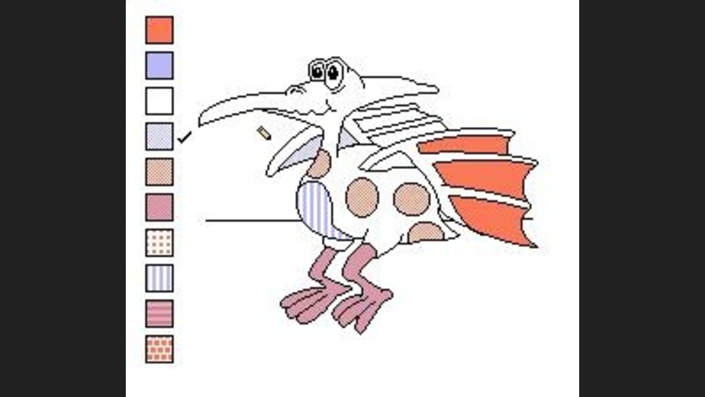 Coloring in a dinosaur