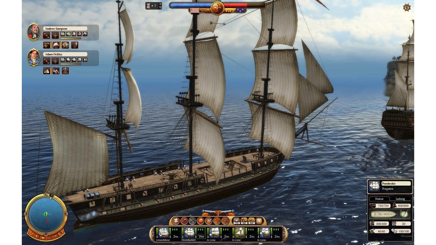 Commander: Conquest of the AmericasFregatte: große, schnelle Mehrzweck-Kriegsschiffe, zum Beispiel als Jäger gegen feindliche Handelsschiffe oder Eskorte für die eigenen.