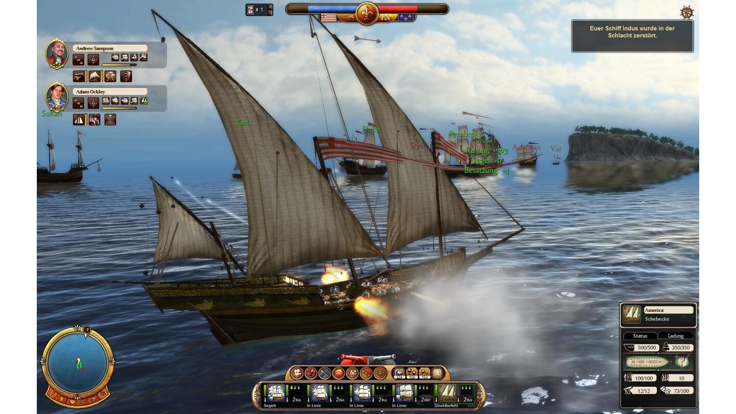 Commander: Conquest of the AmericasSchebecke: schnelles, manövrierfähiges Kriegsschiff. Etwas kleiner und schwächer als Fregatten, wird gern als Pirat eingesetzt.
