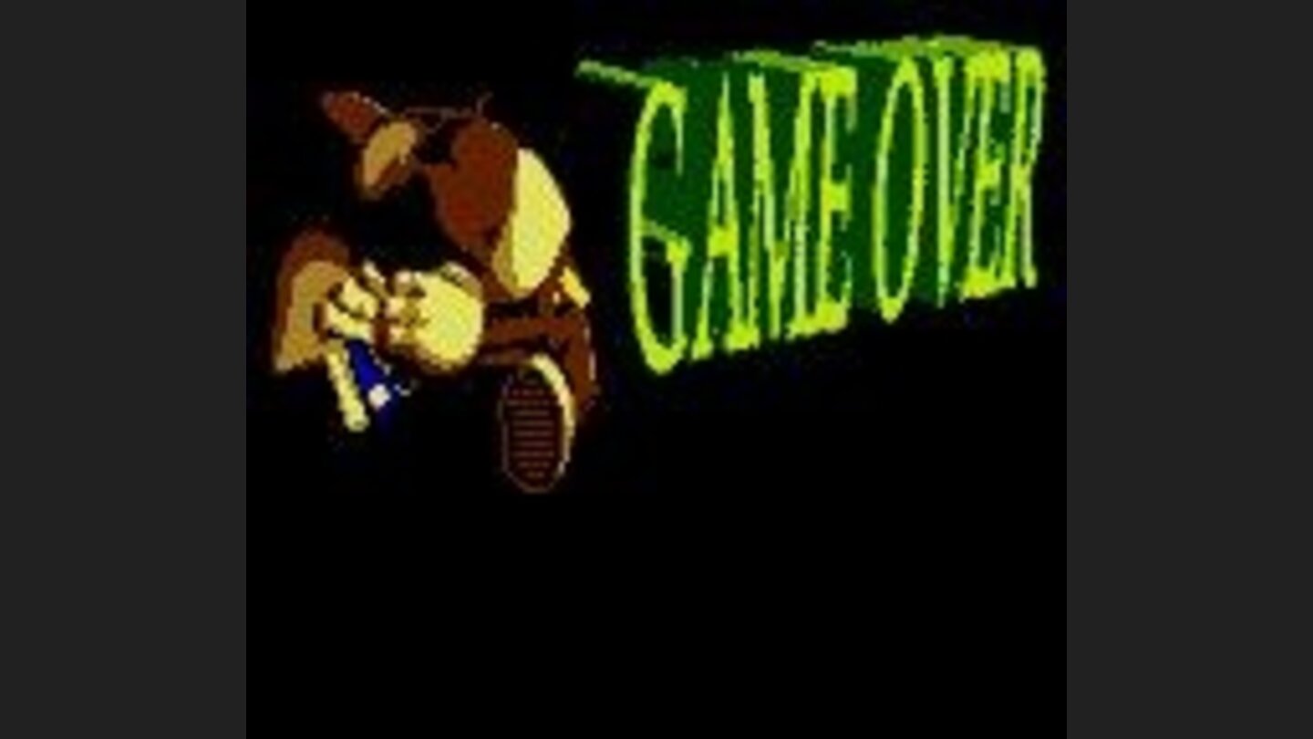 A crying Conker is showed in the Game Over screen. Sniff...