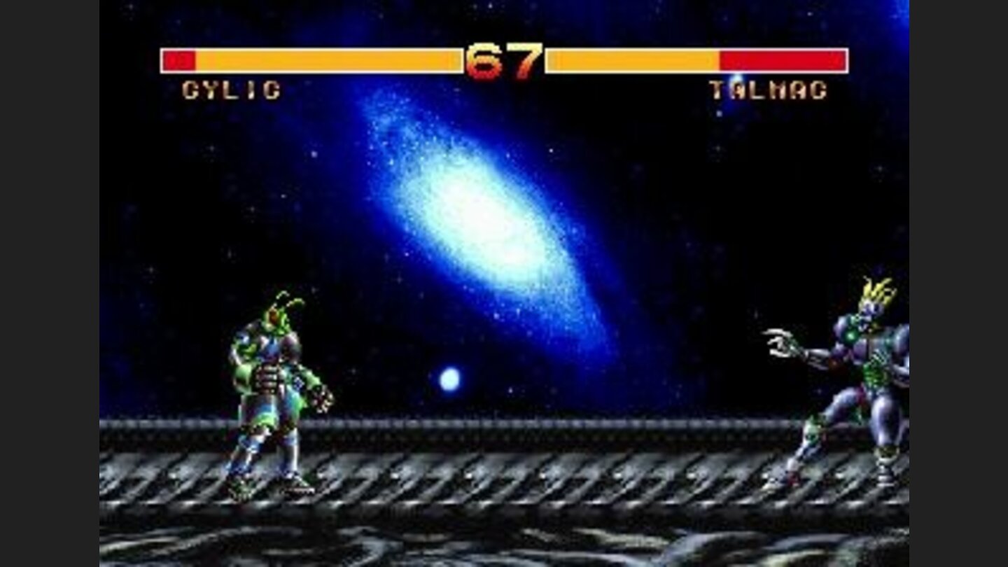 The screen zooms out as the characters move apart.
