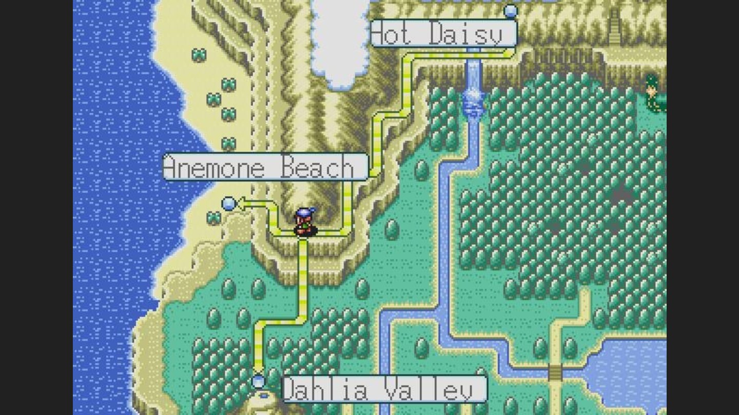 The view of the known world, to travel to new places (this screen shows about one fourth of the map)