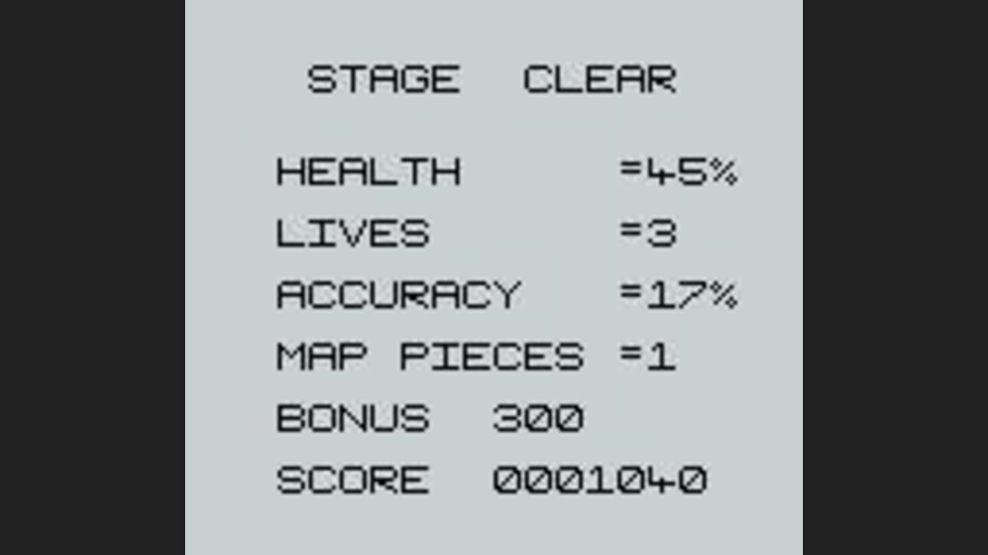 end of level bonus screen