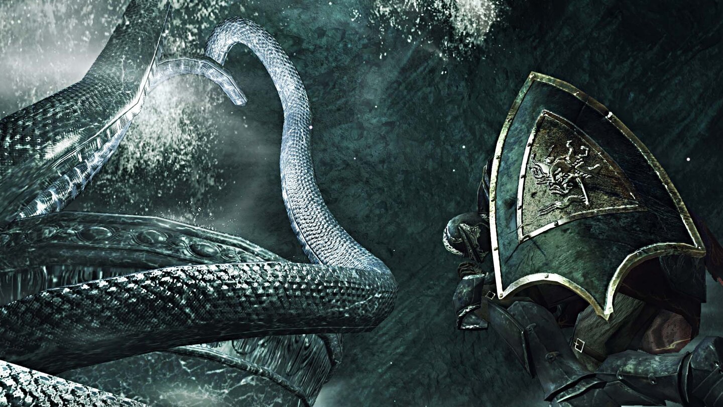 Dark Souls 2: Crown of the Sunken KingRein da: Am Altar opfern wir die Drachenklaue für Einlass ins DLC-Gebiet.