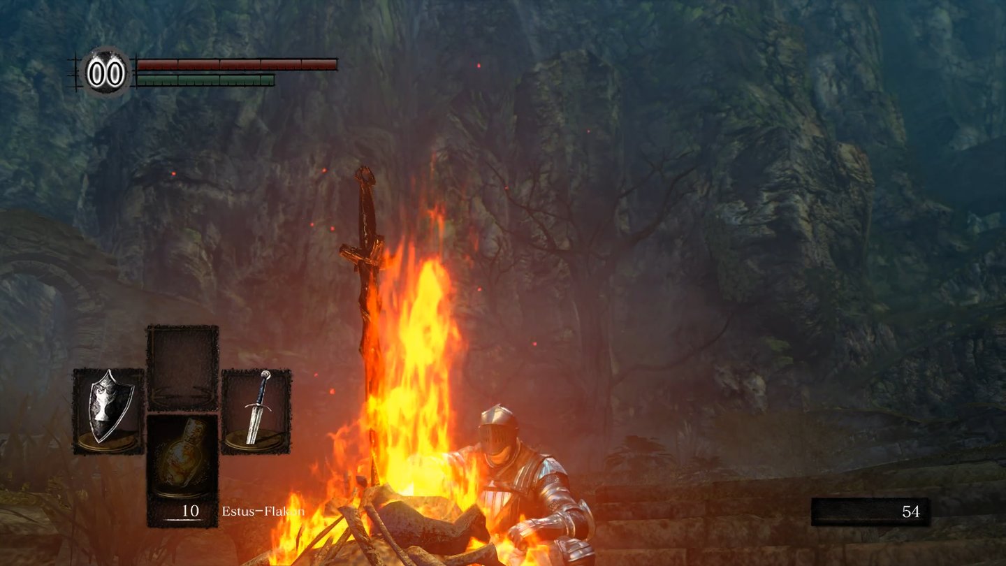 Dark Souls: RemasteredIn der Neuauflage lodern die Flammen der Speicherpunkte dagegen hell auf.