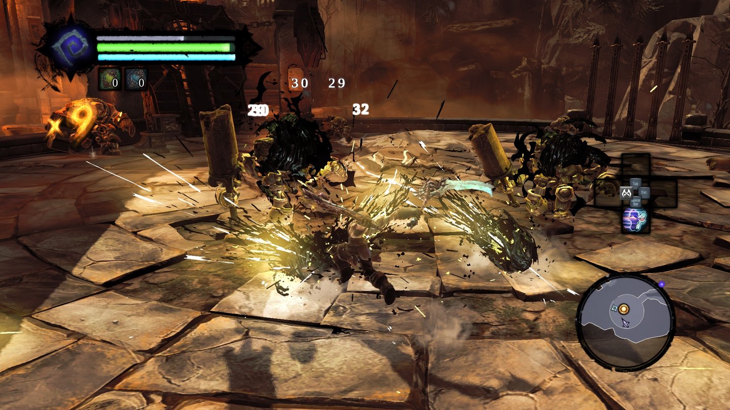 Darksiders 2 (PC)Tod blockt nicht, er weicht aus. Das macht die Kämpfe enorm dynamisch.