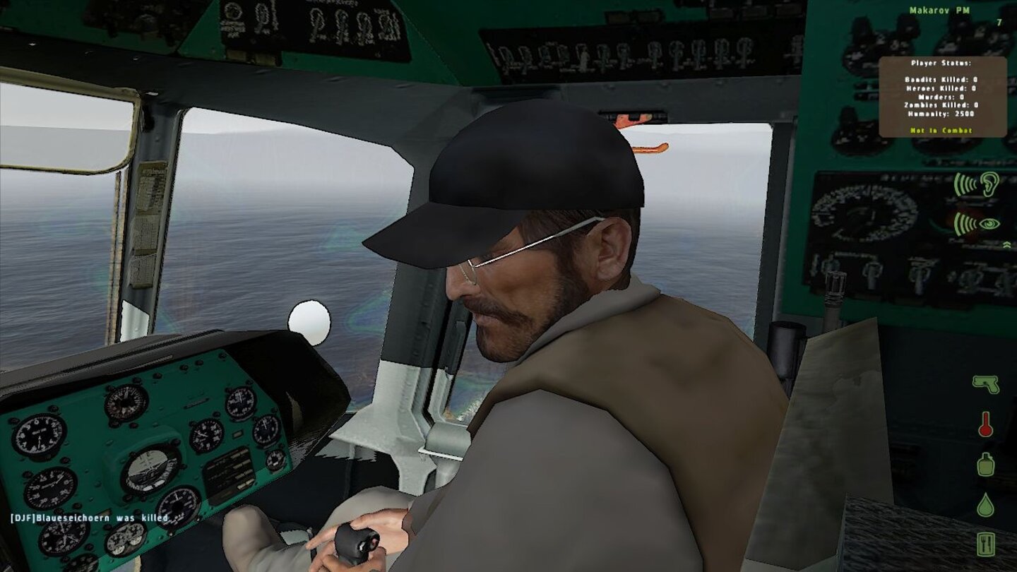 Fly AwayIn einem richtigen Helikopter mit Instrumenten, Waffen und mehreren Passagieren fühlt man sich aber trotzdem etwas wohler.