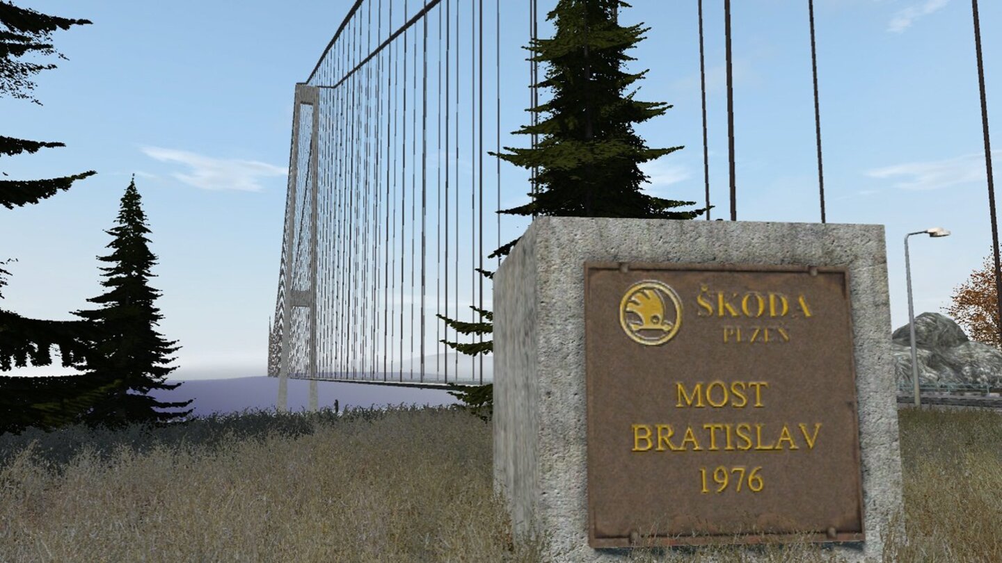 Die Golden Gate Bridge von RusslandDie Brücke, die die beiden Hauptinseln von Taviana miteinander verbindet, übersteigt die maximale Sichtweite im Spiel.