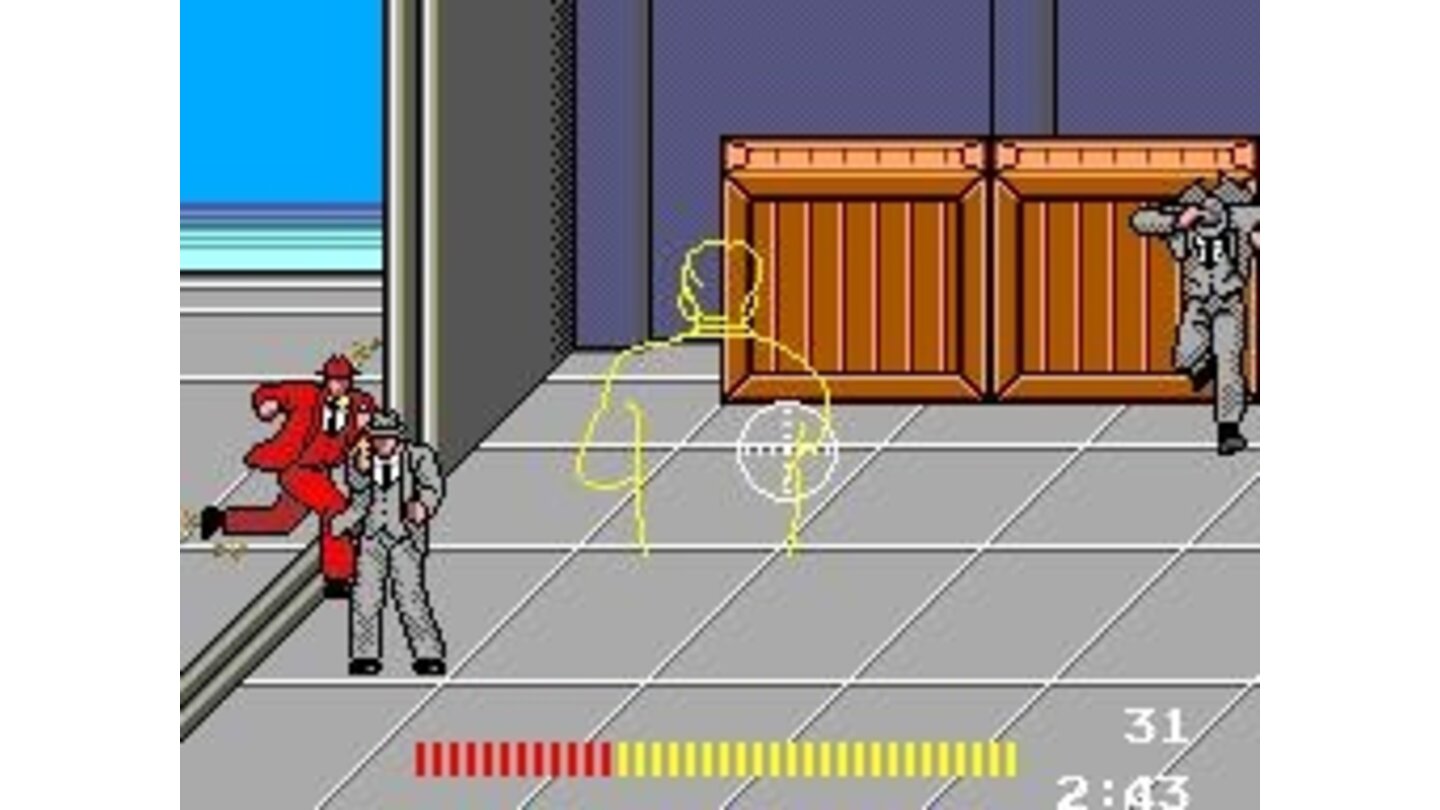 Enemies appear in different coloured suits