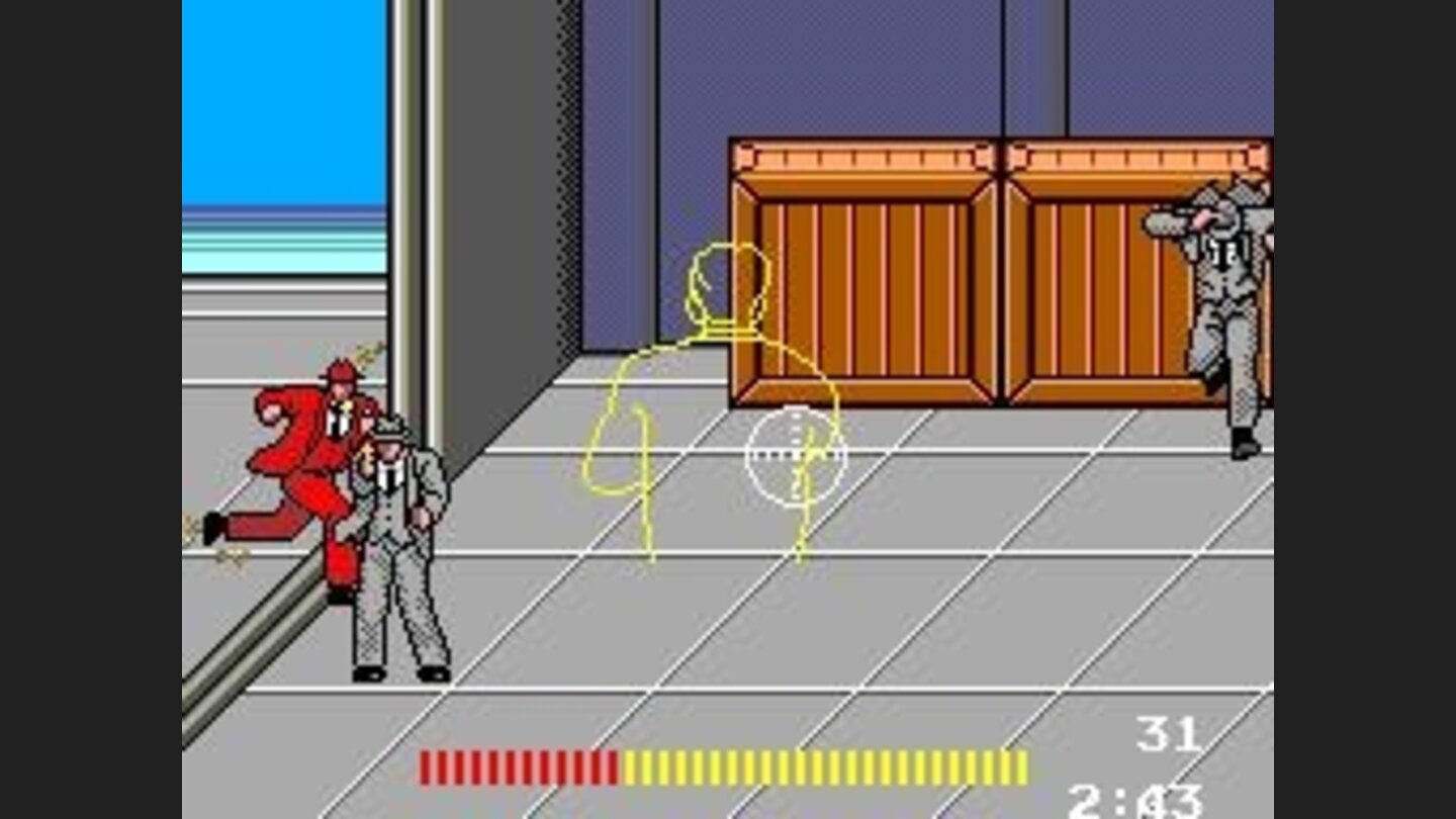 Enemies appear in different coloured suits