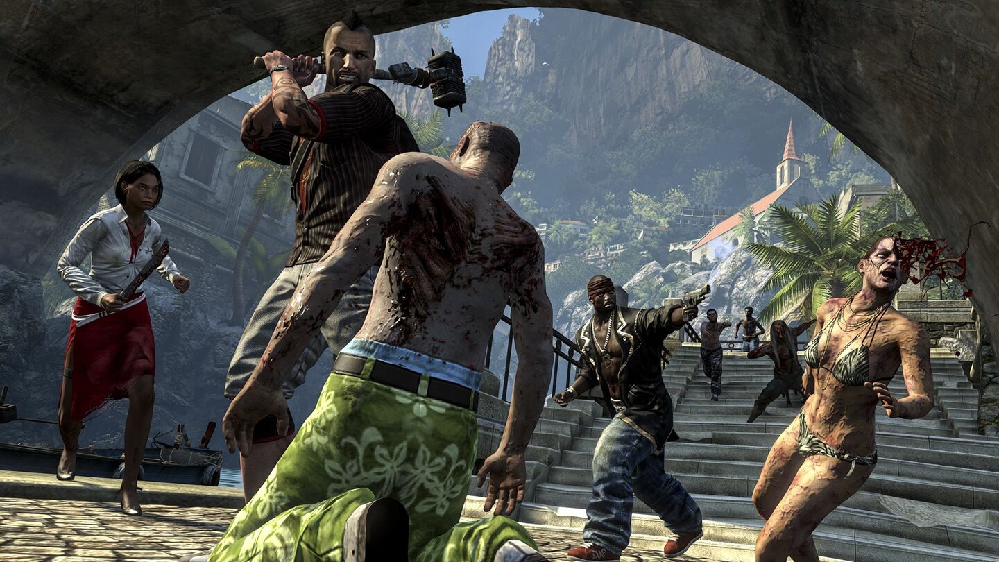 Dead Island: RiptideIm Koop-Modus dürfen entweder vier unterschiedliche Charaktere oder vier Klone über Palani laufen.