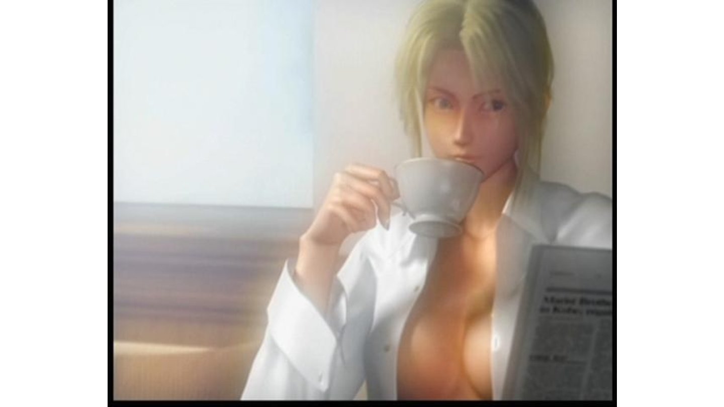Camera sure knows how to make fools of us, as if this scene is really about drinking tea.