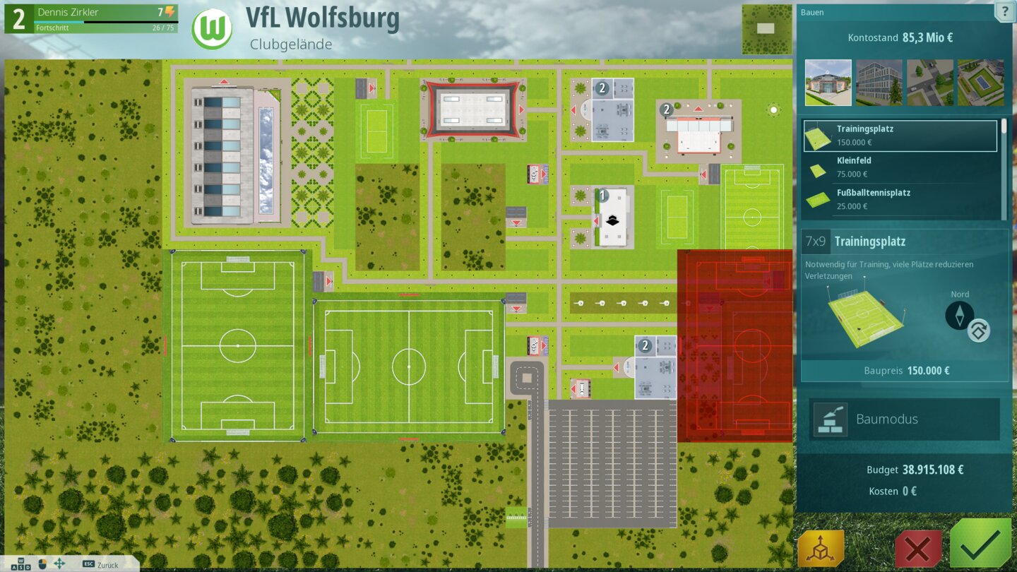 Der Ausbau des Stadionumfelds bietet zahllose Möglichkeiten - von modernen Trainingshallen bis hin zur Toilette.